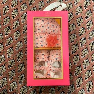 Kate Spade baby cap and shoe set